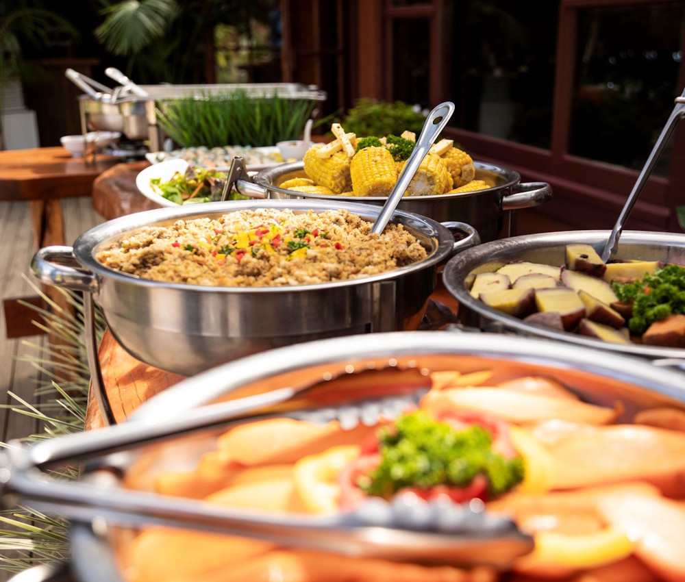Various food dishes laid out on a table